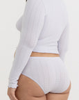Organic Basics - Pointelle Cardigan - Soft Lilac -