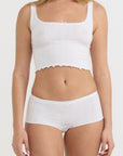 Organic Basics - Pointelle Cami - White -