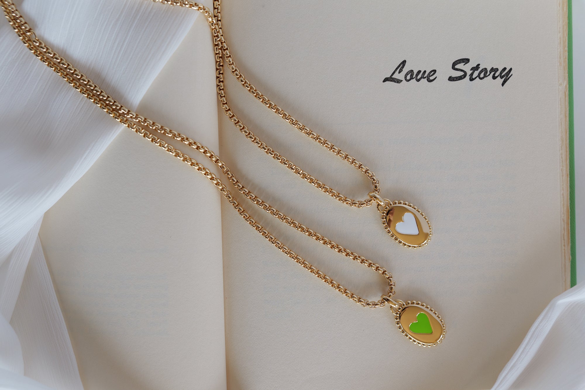 Leeada - Bea Goode Heart Neacklace - Gold/Green -