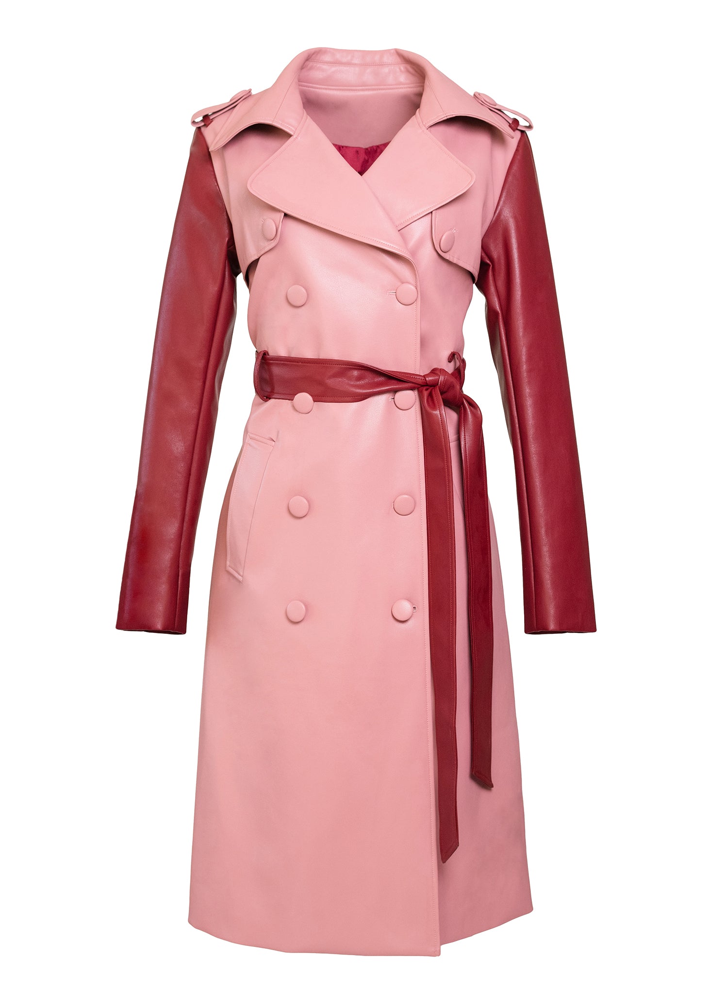 Hilary MacMillan - Two Tone Trench - Red/Pink -
