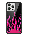 Wildflower iPhone case 16 Pro Max Flames Black Red Cute
