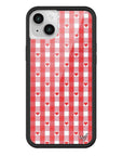 Wildflower - Gingham Hearts - Red iPhone Case -
