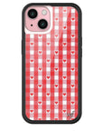 Wildflower - Gingham Hearts - Red iPhone Case -