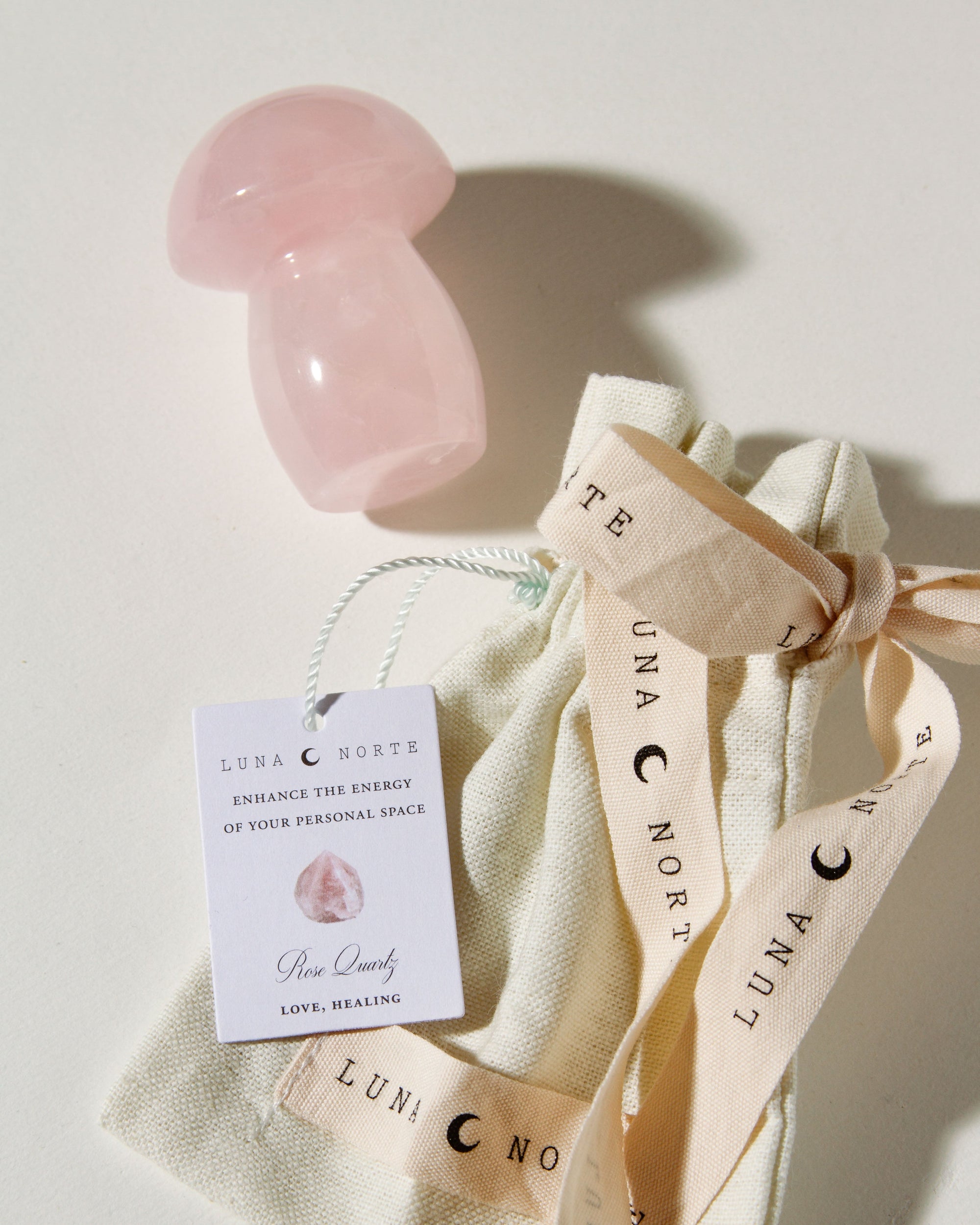 Micro Dose Gemstone Standing Mushroom - Rose Quartz