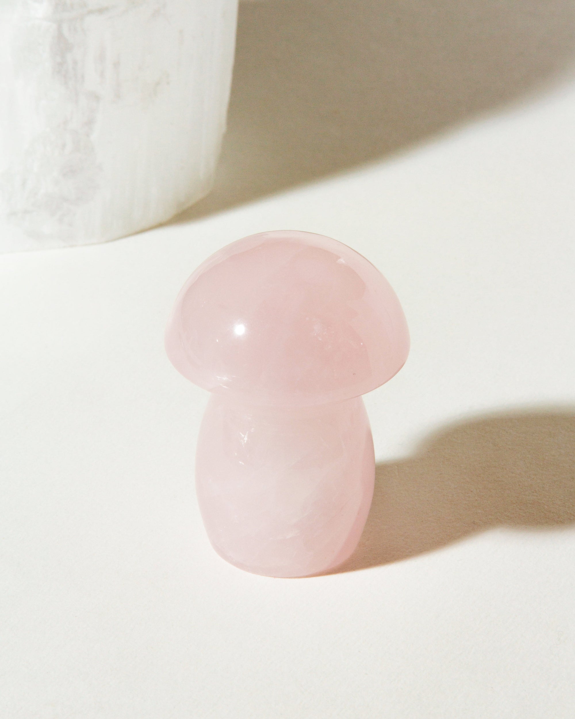 Micro Dose Gemstone Standing Mushroom - Rose Quartz