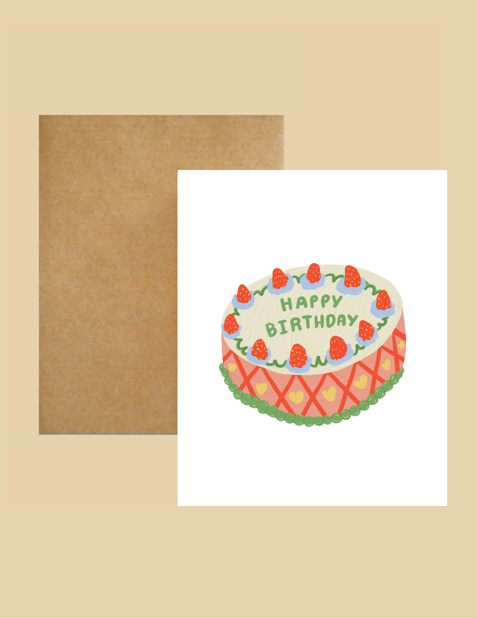 Greeting Card - Strawberry Bday Cake
