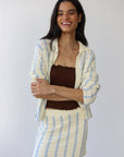Callahan Knitwear - Sienna Crochet Button Down - Moody Blue -