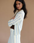 Callahan Knitwear - Sienna Crochet Button Down - Moody Blue -