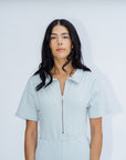 Wildflo Studio - Ribbed Polo Jumpsuit Silver -