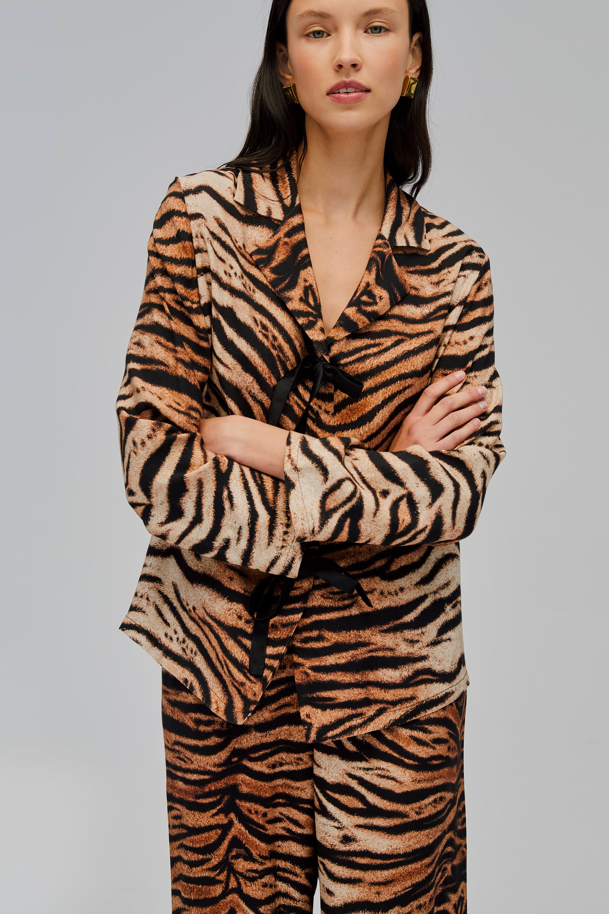The Bow Pajama Set - Tiger