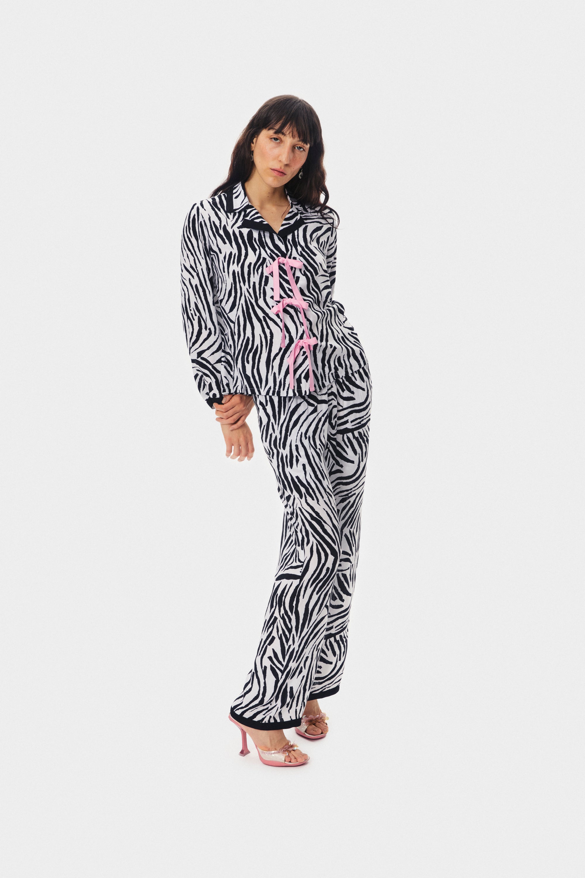 The Bow Pajama Set - Zebra Print