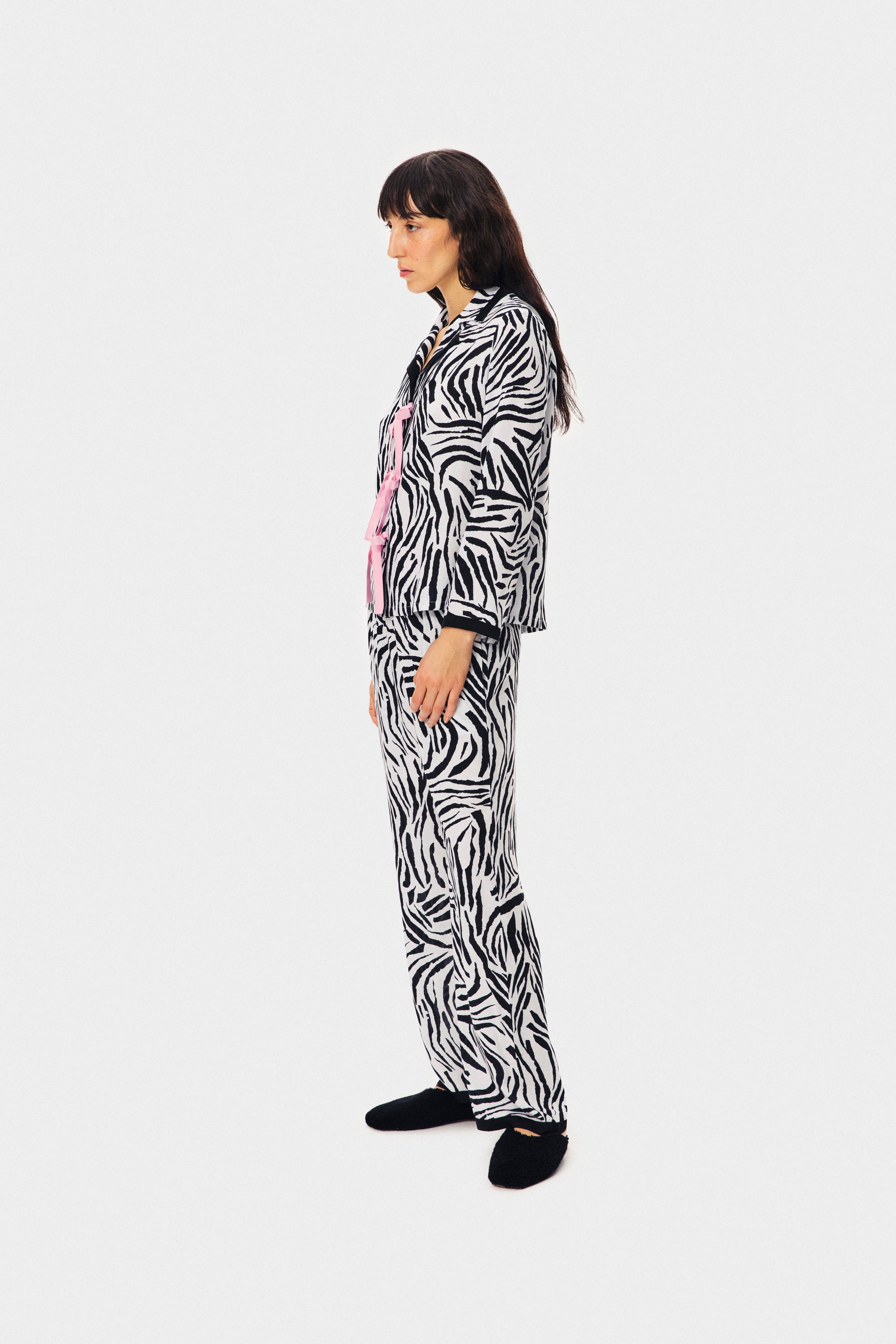 The Bow Pajama Set - Zebra Print