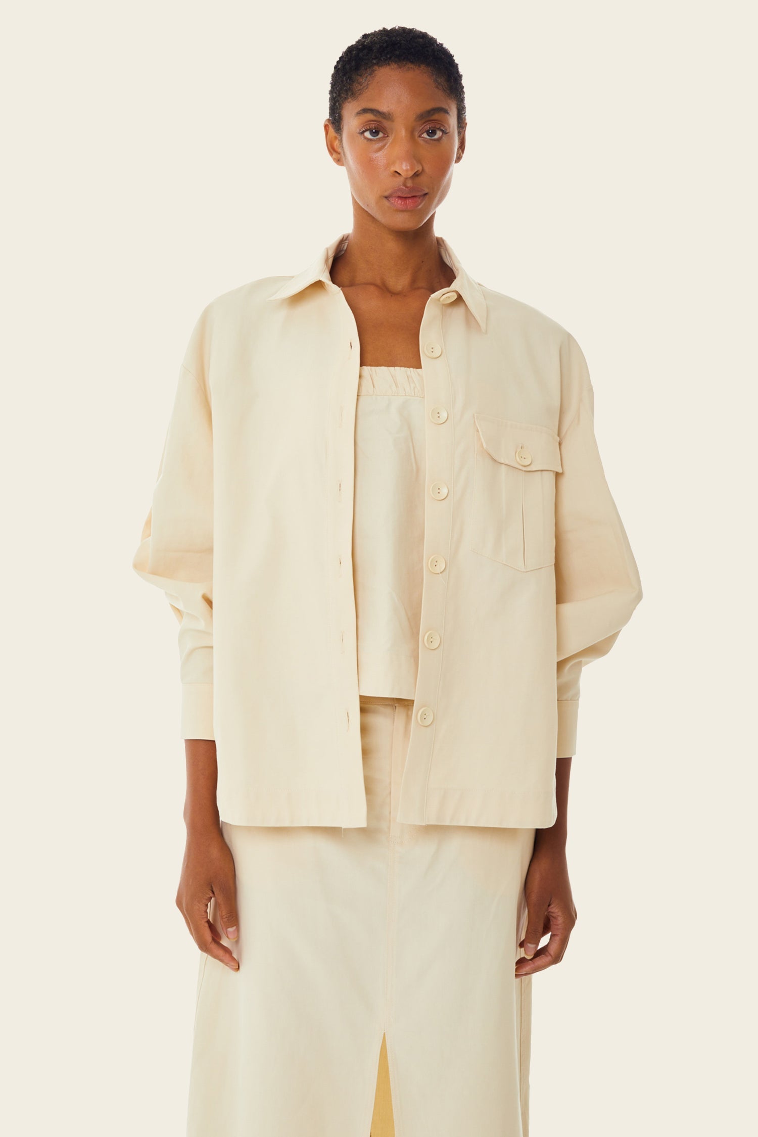 Oversized Cargo Button Down