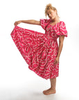 Boyko - Suzy Dress - Hot Pink Squiggle -