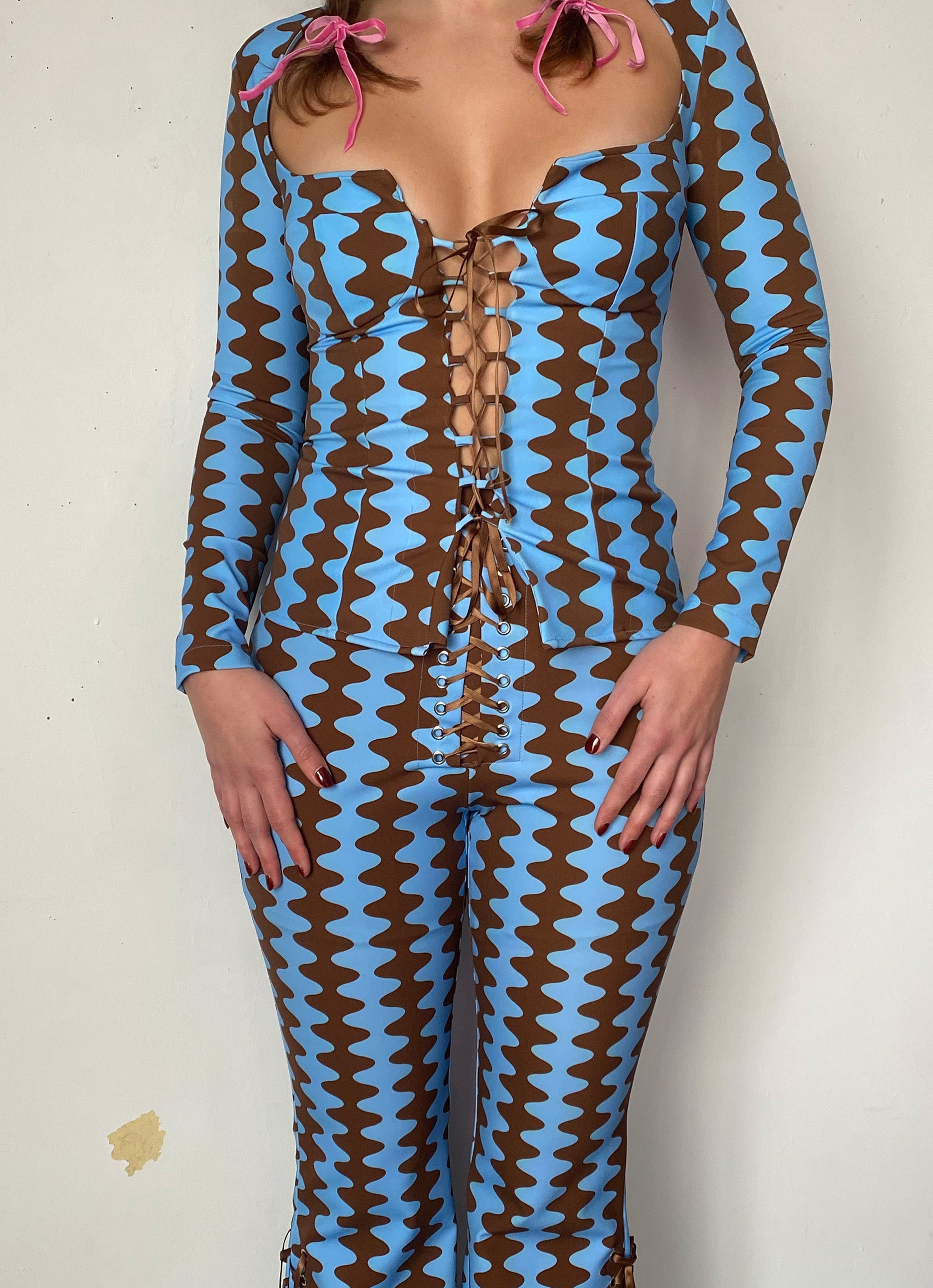 Samara Pant - Blue/Brown