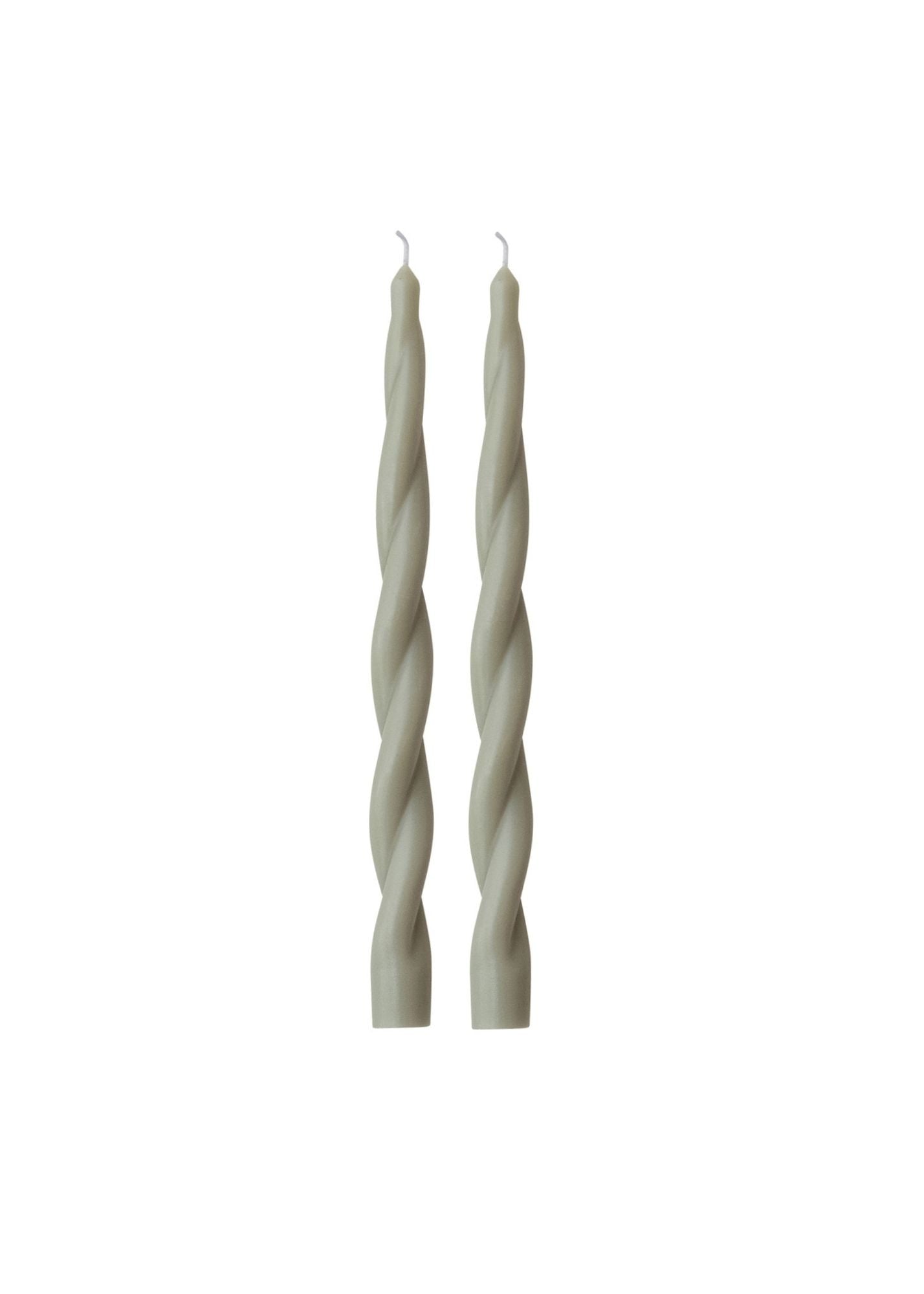 Twisted Taper Candles - Grey