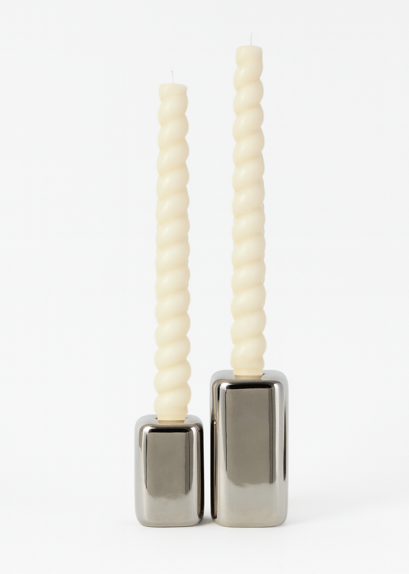 Twisted Taper Candles Set of 2 - Cream