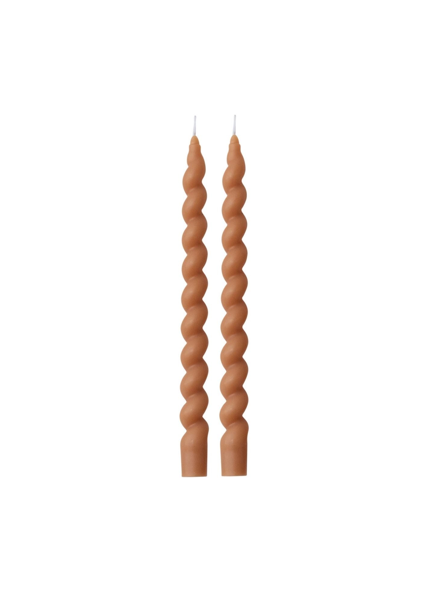 Twisted Taper Candles - Tan