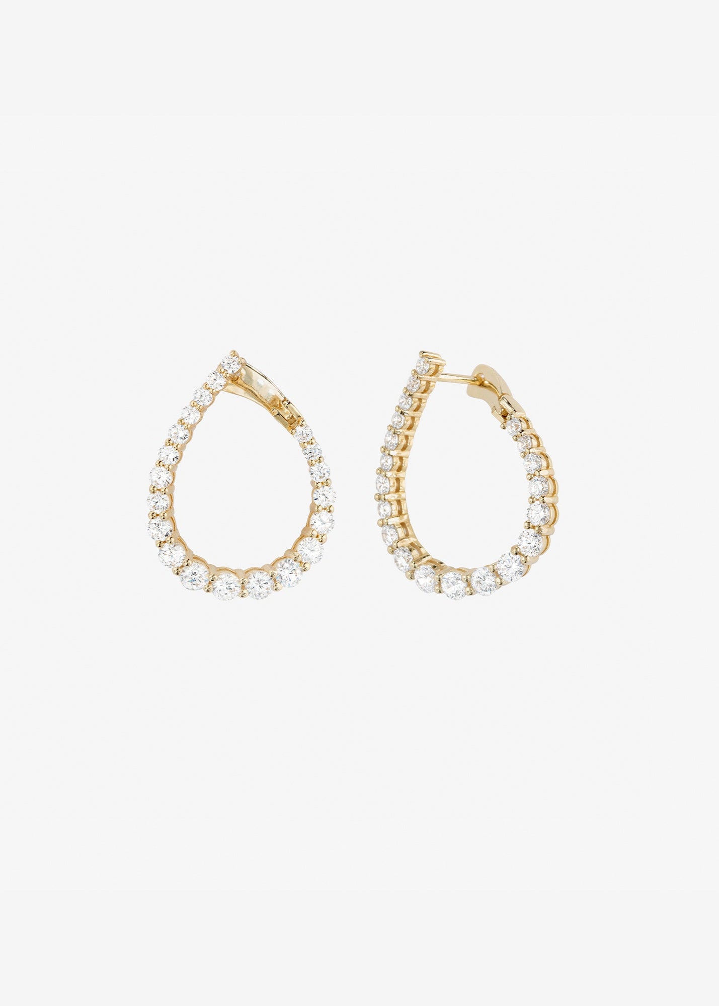 Pave Twist Hoop, Gold