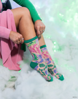 Sock Candy - Wicked For Good Floral Sheer Crew Sock -