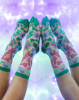Sock Candy - Wicked For Good Floral Sheer Crew Sock -
