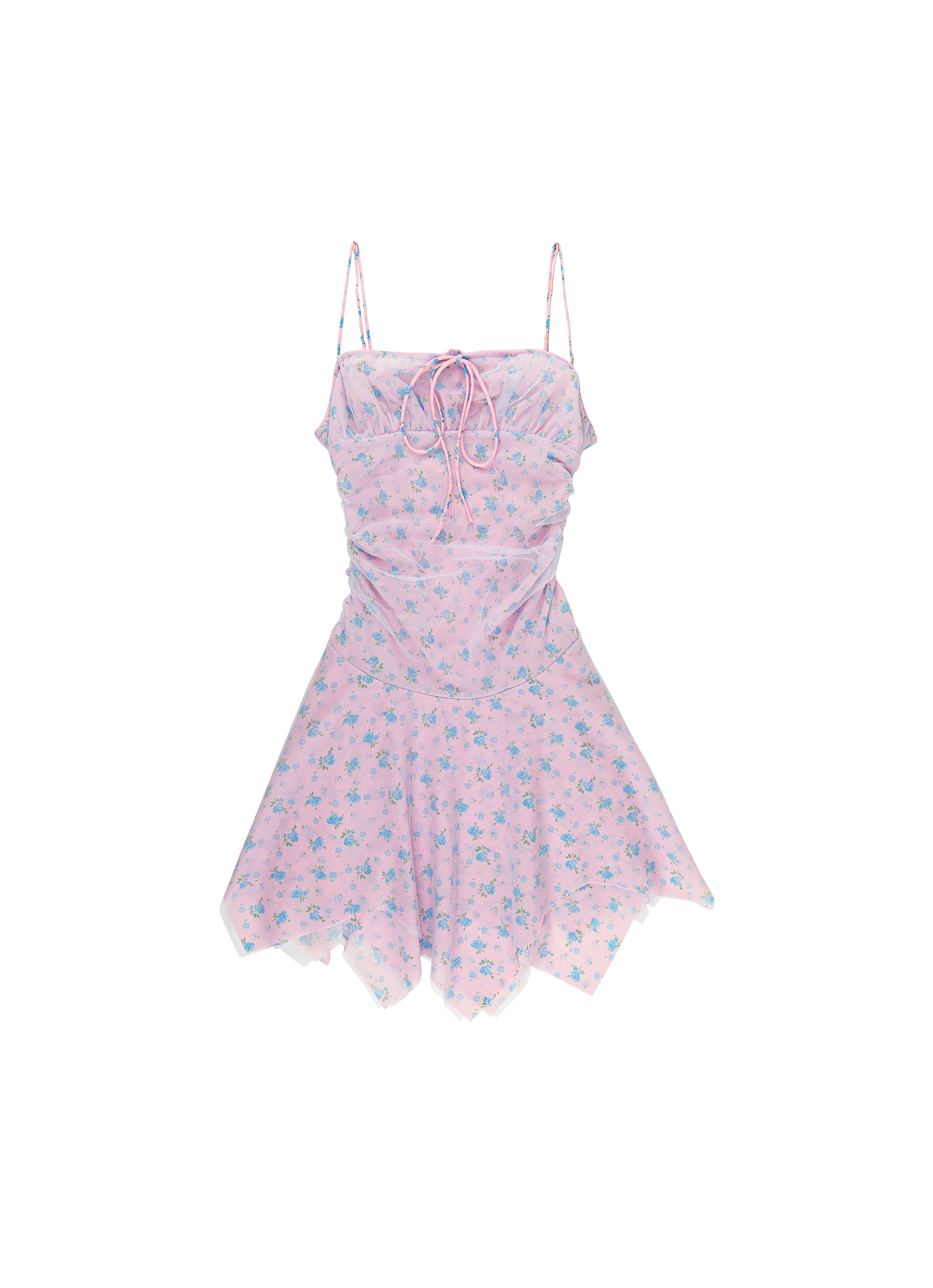 Sofia Dress - Blue Floral/White