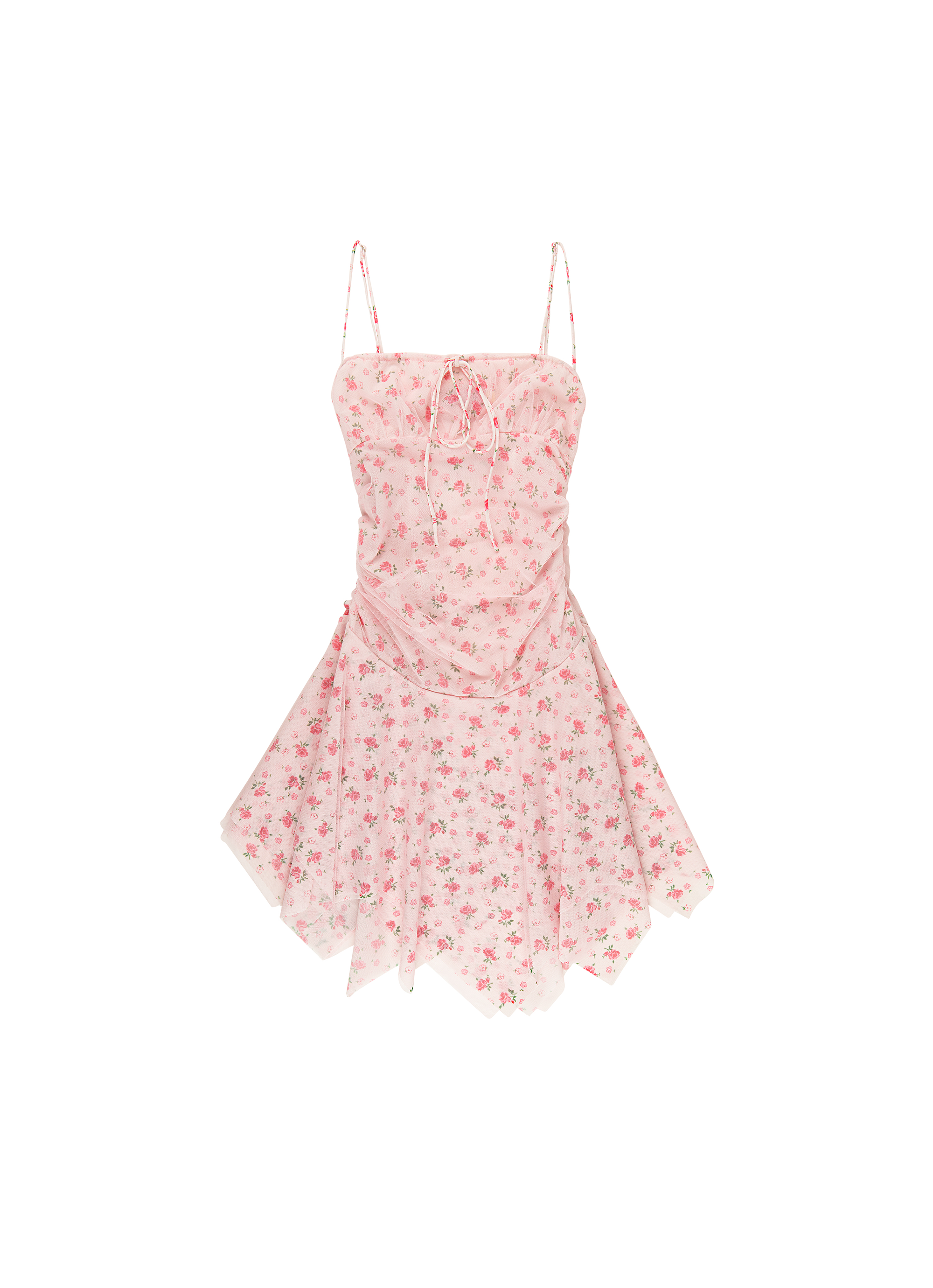Sofia Dress - Pink Floral/White