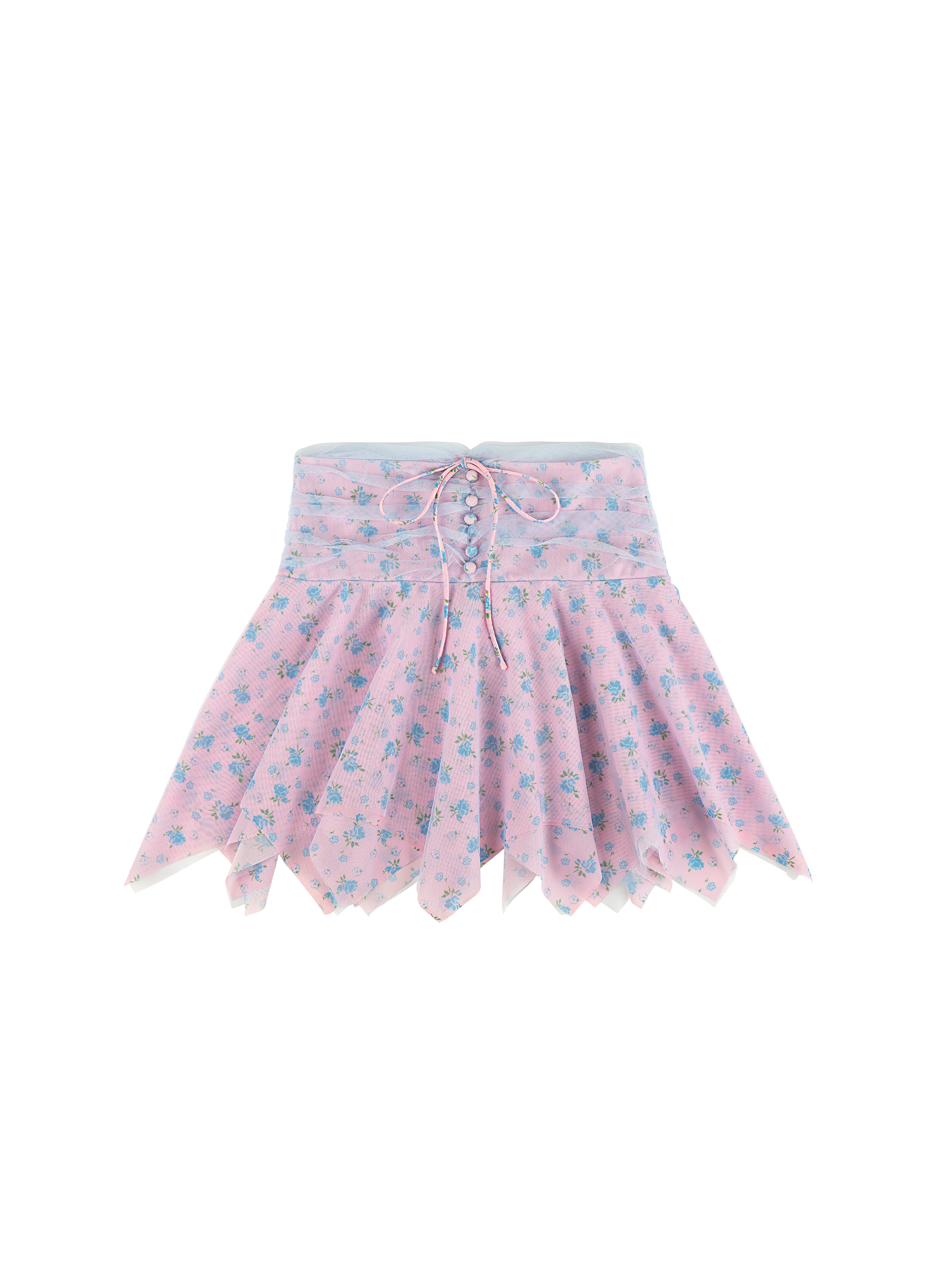 Sofia Skirt - Blue Floral/White