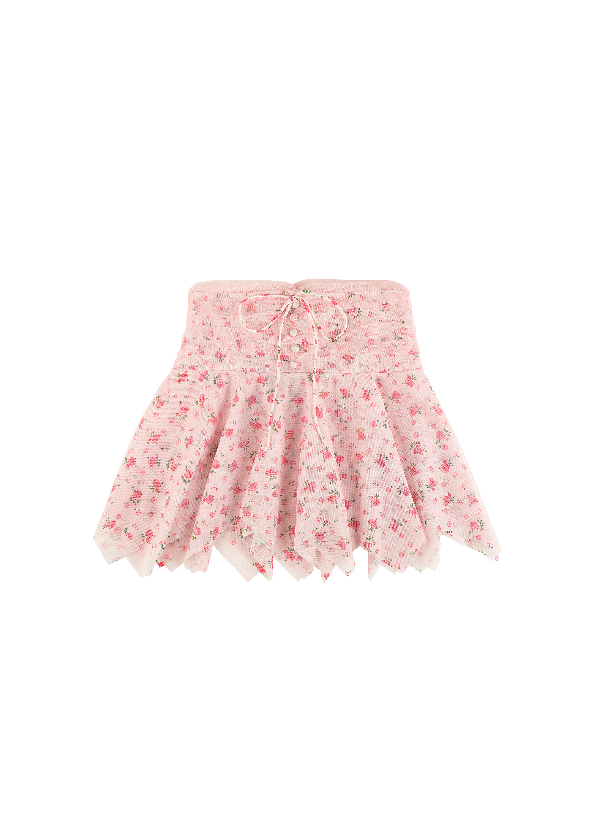 Sofia Skirt - Pink Floral/White