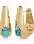 Leeada - Reve Gem Hoops - Turquoise/Gold -
