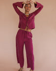 The Tie Front Top - Plum