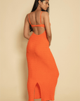 Montce - Tangerine Petal Long Slip Dress -