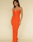 Montce - Tangerine Petal Long Slip Dress -
