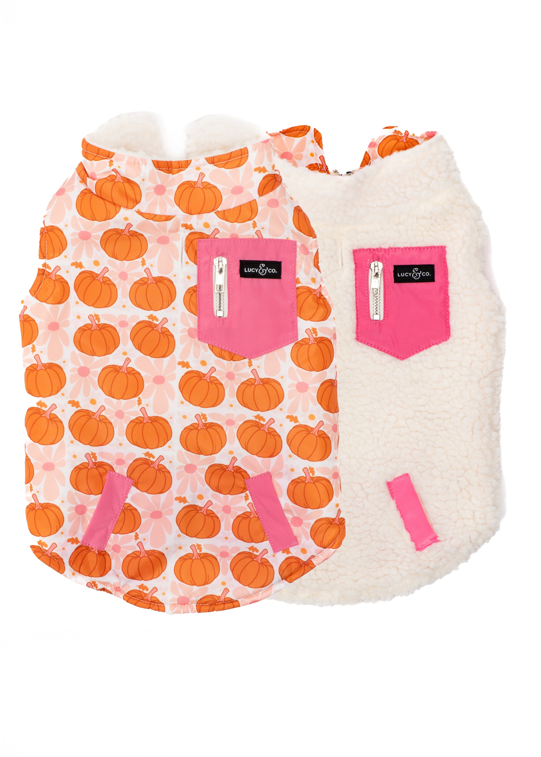 Reversible Teddy Vest - Sugar & Pumpkin Spice