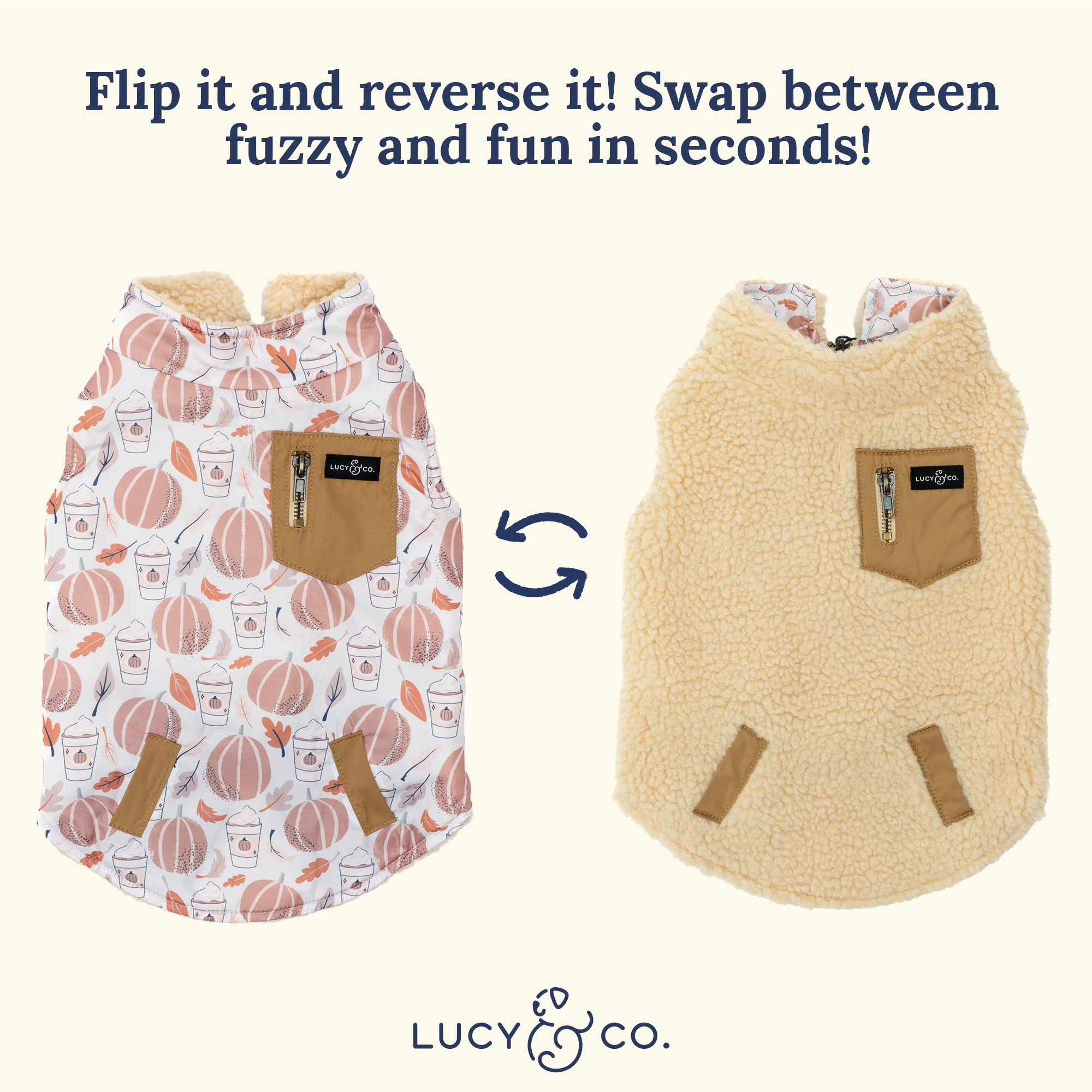 Reversible Teddy Vest - Awesomely Autumn