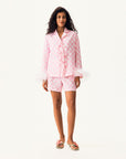 Sleeper - The Bow Set with Shorts in Pink with Detachable Feathers -