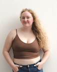 Boob-eez - The Kyla Double Layer Crop Tank - Dark Nude -