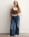 Boob-eez - The Kyla Double Layer Crop Tank - Dark Nude -