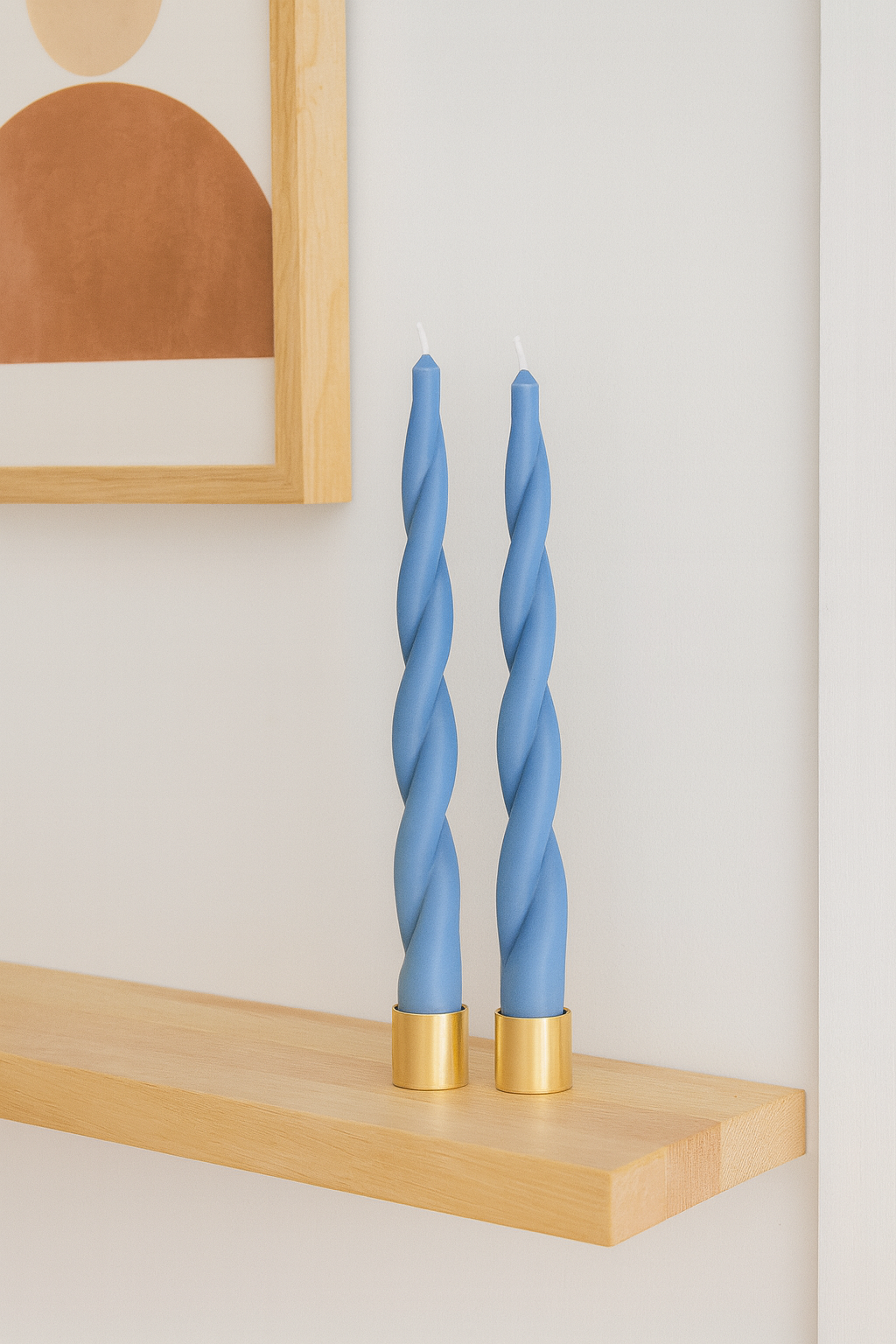 Twisted Taper Candles - Blue