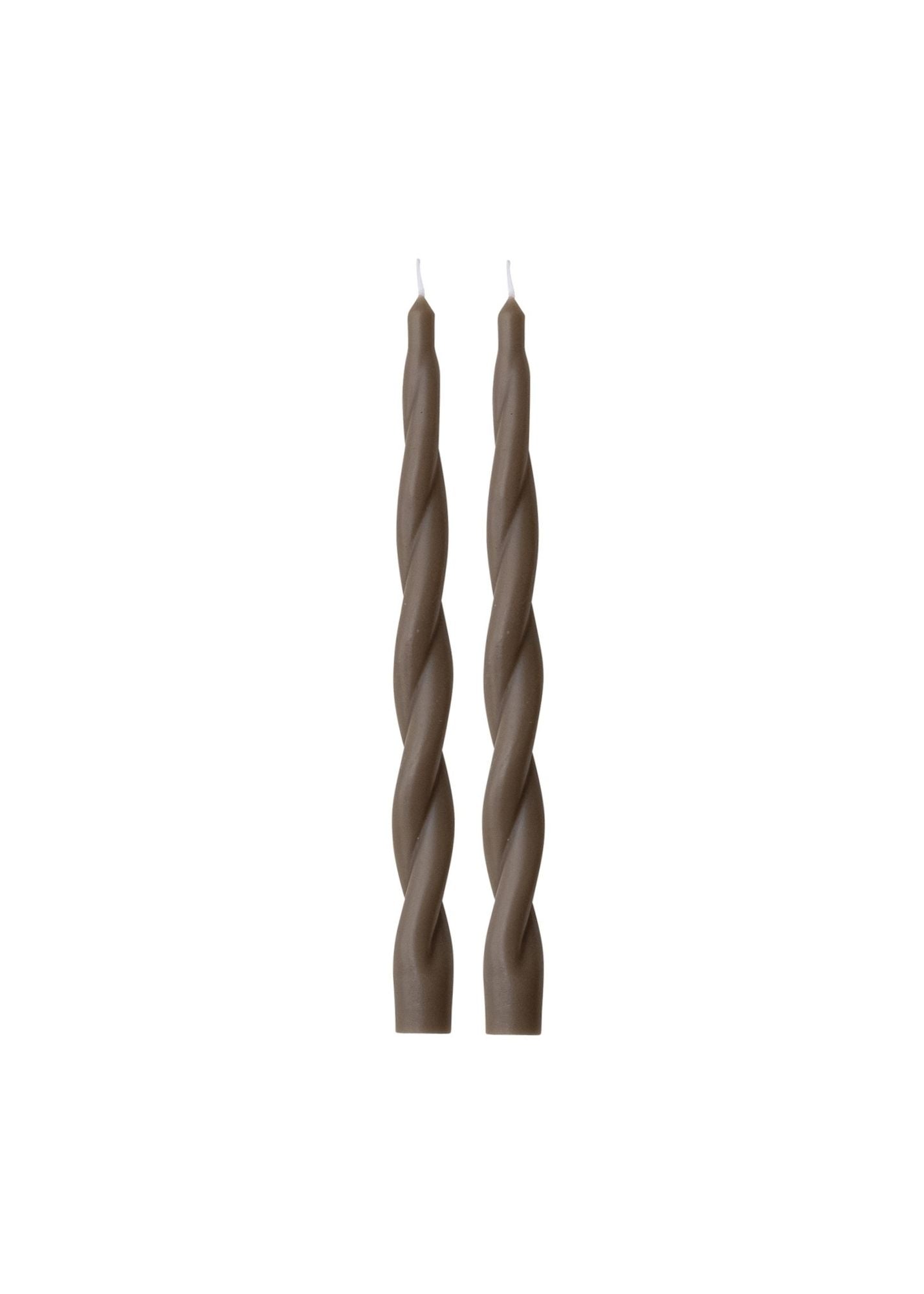 Twisted Taper Candles - Brown