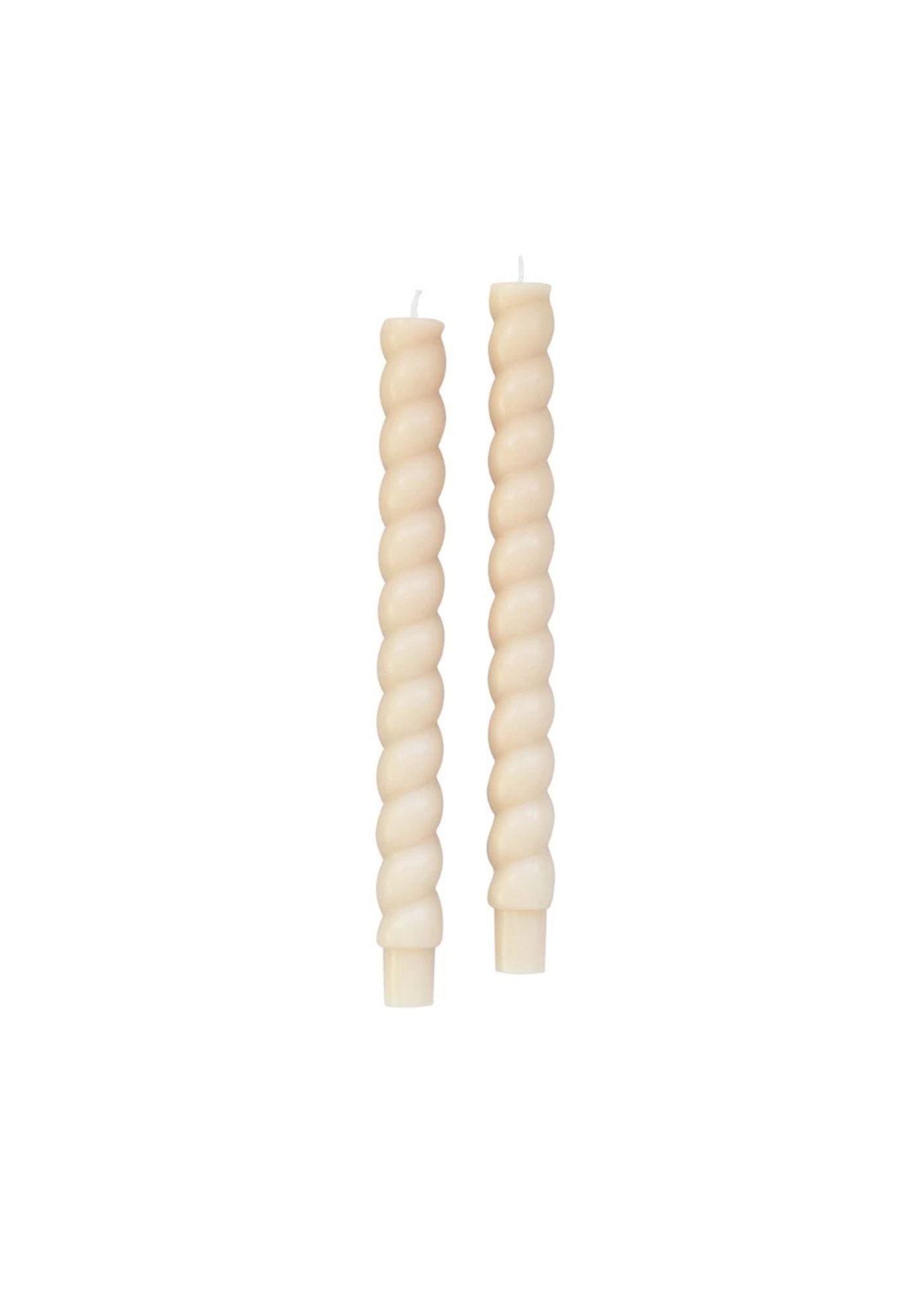 Twisted Taper Candles Set of 2 - Cream