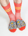 Tailored Union - Men's Floral Sock - Red -