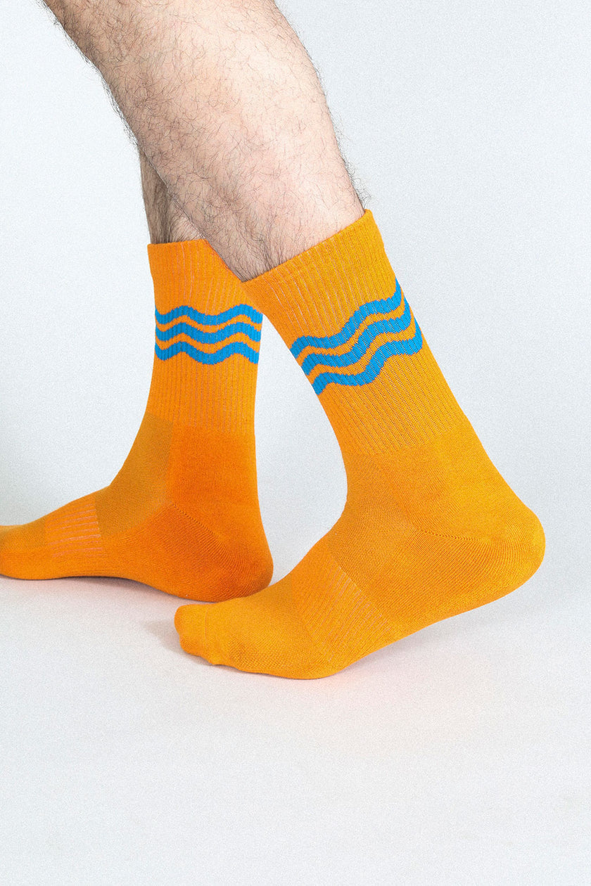 Wavy - Orange Men's Socks