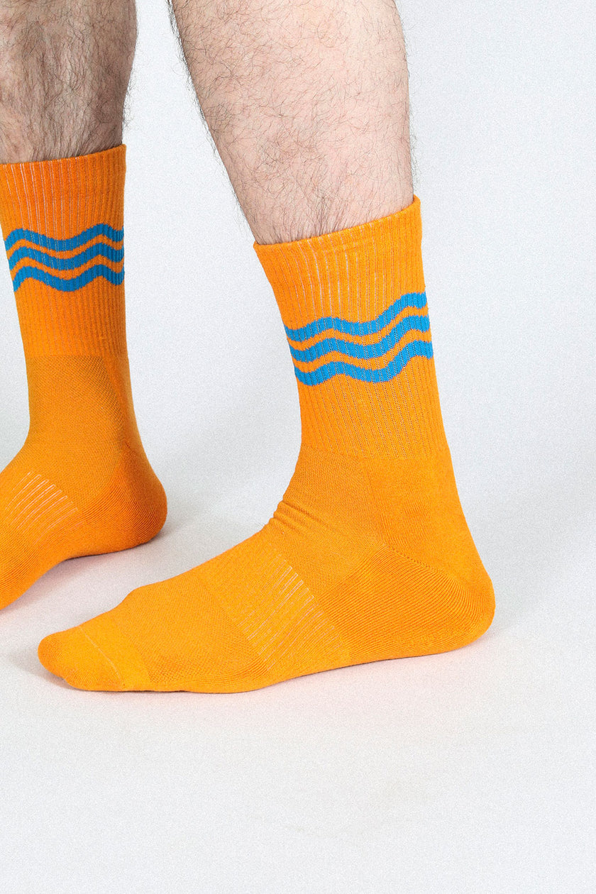Wavy - Orange Men's Socks