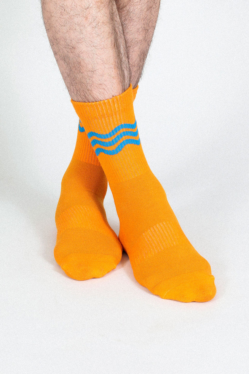 Wavy - Orange Men's Socks