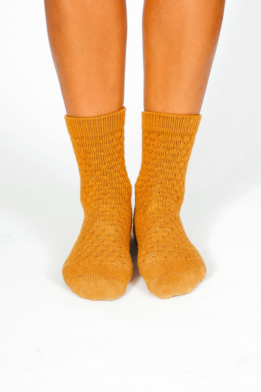 Eben Knit Ankle Sock - Rust