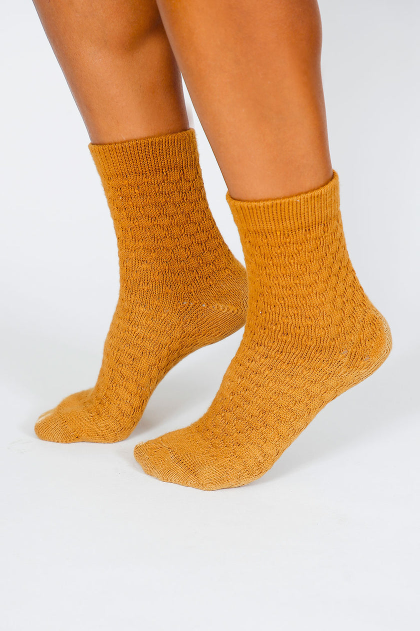 Eben Knit Ankle Sock - Rust