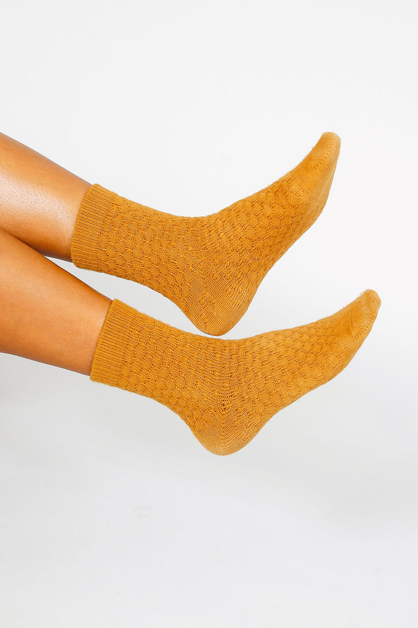 Eben Knit Ankle Sock - Rust