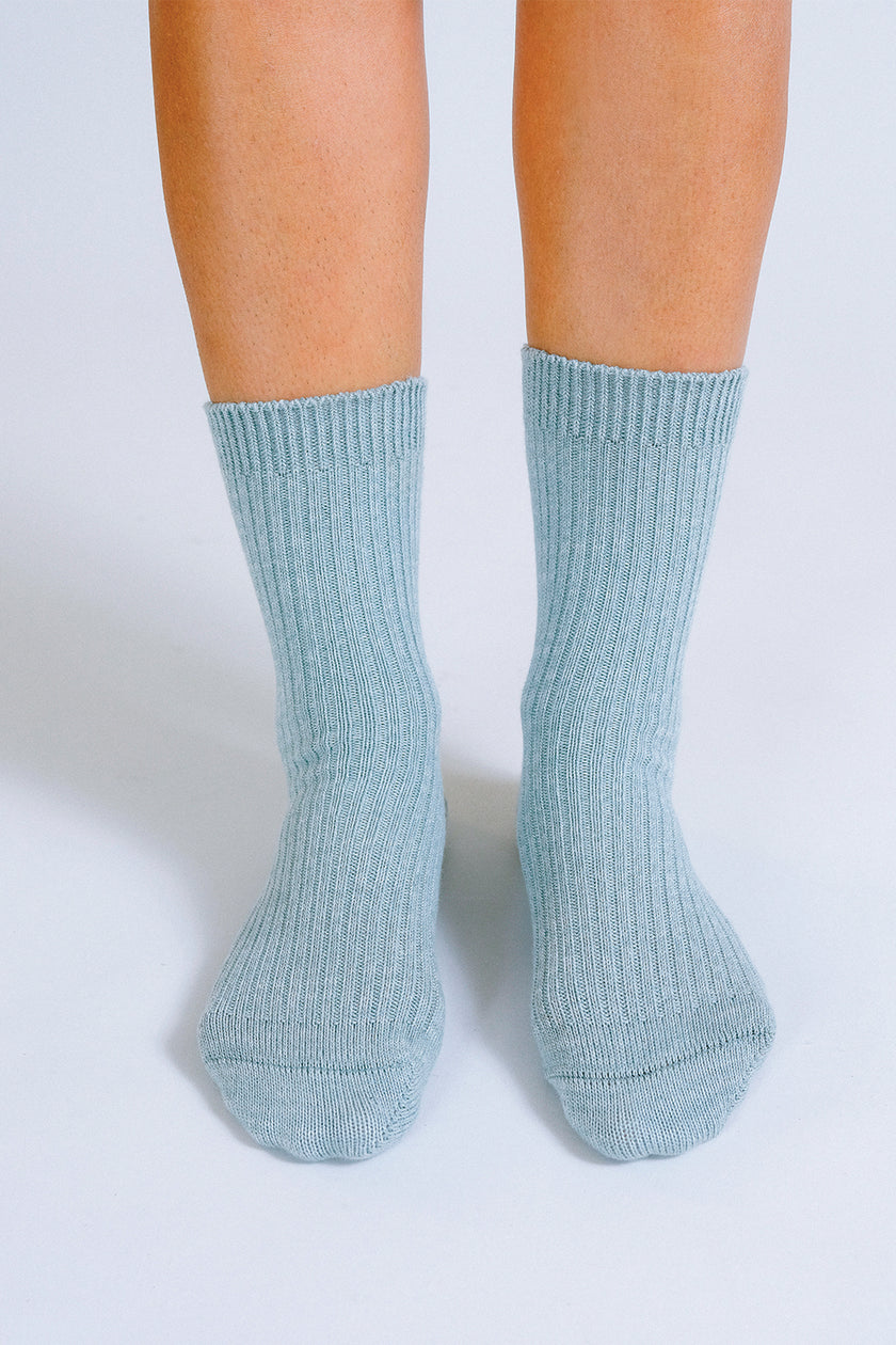 Beta Melange Crew Sock - Seafoam