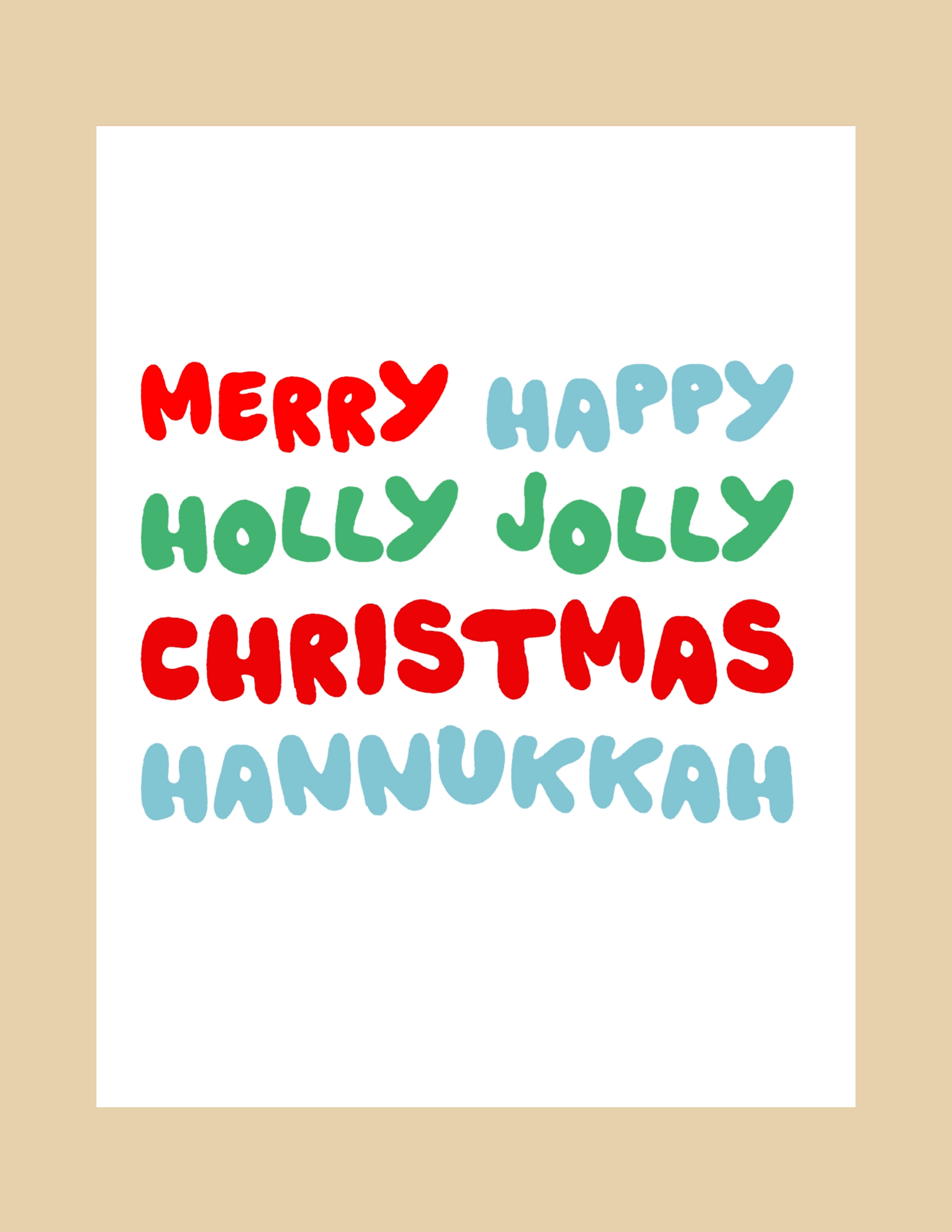 Greeting Cards - Merry Happy Holly Jolly